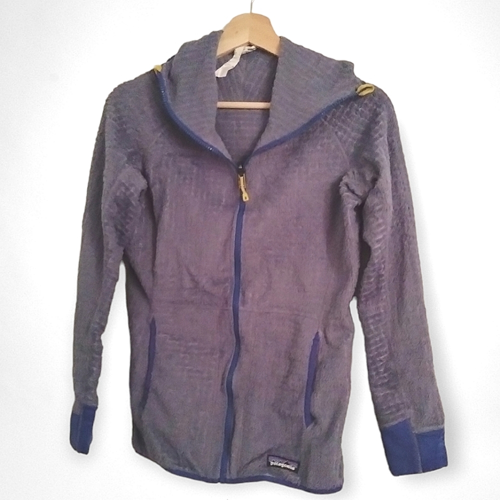 Patagonia Jacket Size Extra Small XS Reversible Blue Yellow Zip Sweatshirt - Picture 8 of 8
